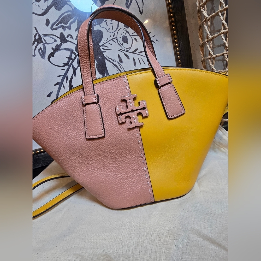 Tory Burch Mcgraw color block mini tote crossbody bag